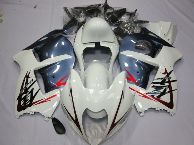1997-2007 Blanc & Bleu Poussiéreux Suzuki GSXR 1300 Carénage Moto 1997-2007 Blanc & Bleu Poussiéreux Suzuki GSXR 1300 Carénage Moto