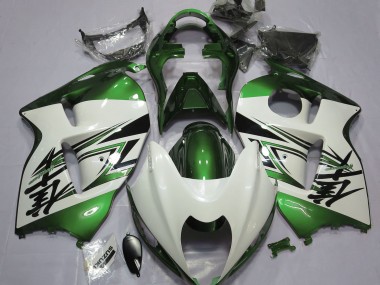 1997-2007 Blanc Brillant & Vert Suzuki GSXR 1300 Carénage Moto