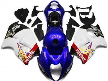 1997-2007 Logo Personnalisé Bleu & Blanc Suzuki GSXR 1300 Carénage Moto