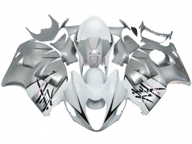 1997-2007 Style Argent & Blanc Brillant OEM Suzuki GSXR 1300 Carénage Moto 1997-2007 Style Argent & Blanc Brillant OEM Suzuki GSXR 1300 Carénage Moto