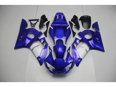 1998-2002 Argent Blanc & Bleu Yamaha R6 Carénage Moto