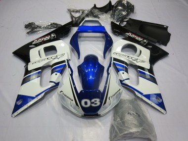1998-2002 Bleu & Argent Yamaha R6 Carénage Moto