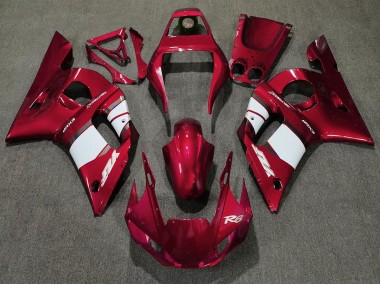 1998-2002 Rouge Profond & Blanc Yamaha R6 Carénage Moto