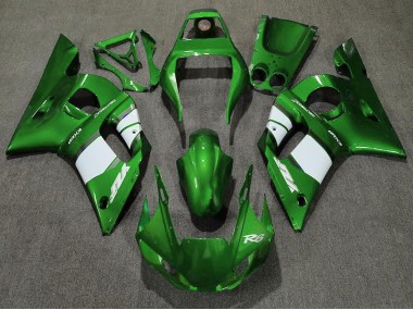 1998-2002 Vert Foncé & Blanc Yamaha R6 Carénage Moto