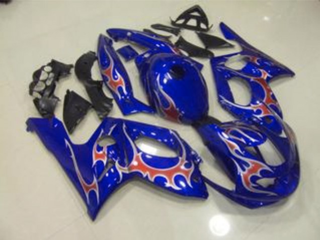 1998-2007 Bleu Rouge & Argent Brillant Yamaha YZF600 Carénage Moto 1998-2007 Bleu Rouge & Argent Brillant Yamaha YZF600 Carénage Moto