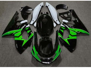 1998-2007 Noir Brillant Vert & Blanc Yamaha YZF600 Carénage Moto