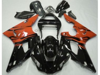 2000-2001 Noir Flamme & Orange Yamaha R1 Carénage Moto