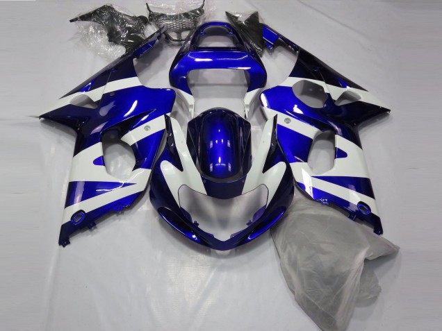 2000-2002 Bleu Brillant & Blanc Suzuki GSXR 1000 Carénage Moto 2000-2002 Bleu Brillant & Blanc Suzuki GSXR 1000 Carénage Moto