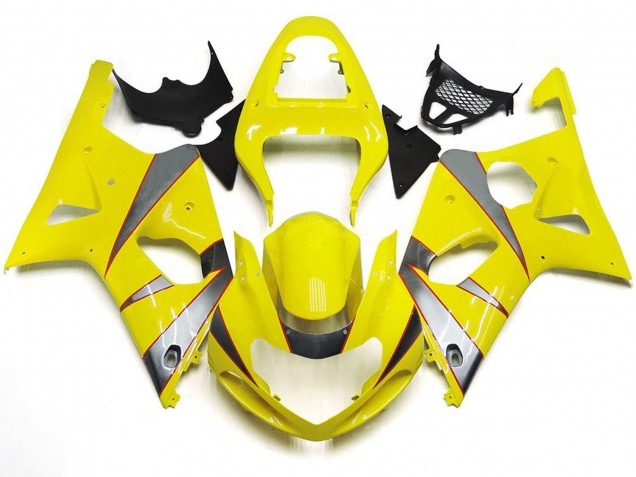 2000-2002 Kit R Jaune Brillant & Argent Suzuki GSXR 1000 Carénage Moto