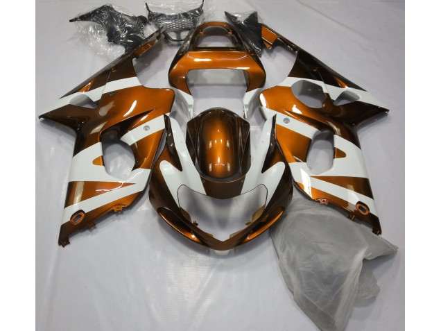 2000-2002 Orange Brillant & Blanc Suzuki GSXR 1000 Carénage Moto 2000-2002 Orange Brillant & Blanc Suzuki GSXR 1000 Carénage Moto