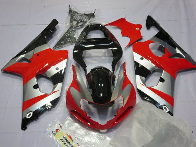 2000-2002 Rouge Argent & Noir Suzuki GSXR 1000 Carénage Moto 2000-2002 Rouge Argent & Noir Suzuki GSXR 1000 Carénage Moto
