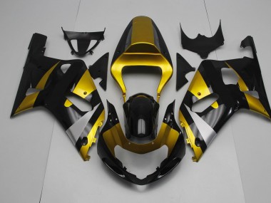 2001-2003 Noir Brillant & Or Suzuki GSXR 600-750 Carénage Moto