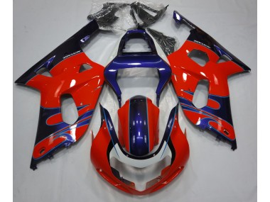 2001-2003 Rouge Brillant & Bleu Suzuki GSXR 600-750 Carénage Moto