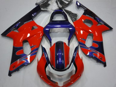 2001-2003 Rouge Brillant & Bleu Suzuki GSXR 600-750 Carénage Moto