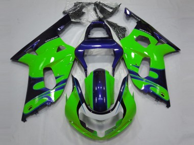 2001-2003 Vert Brillant & Bleu Suzuki GSXR 600-750 Carénage Moto