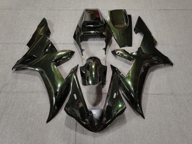 2002-2003 Vert Forêt & Or Yamaha R1 Carénage Moto 2002-2003 Vert Forêt & Or Yamaha R1 Carénage Moto