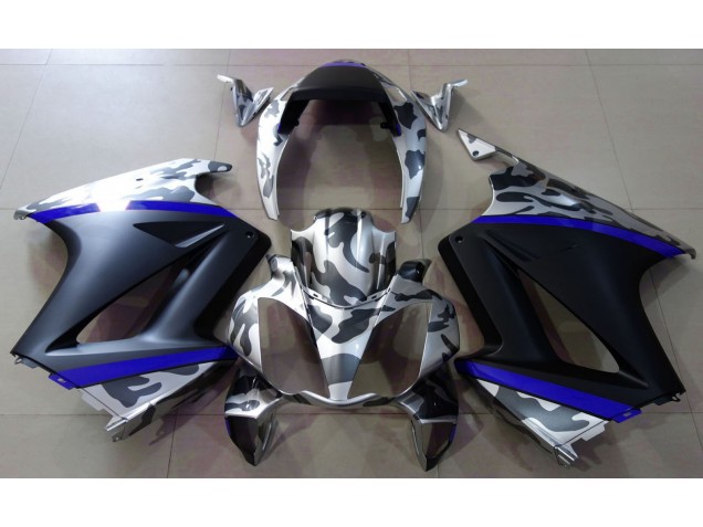 2002-2012 Gris Camouflage & Bleu Honda VFR800 Carénage Moto