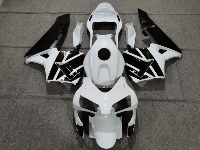 2003-2004 Blanc Nacré & Noir Honda CBR600RR Carénage Moto 2003-2004 Blanc Nacré & Noir Honda CBR600RR Carénage Moto