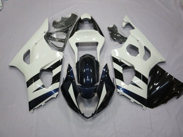 2003-2004 Blanc & Noir Suzuki GSXR 1000 Carénage Moto 2003-2004 Blanc & Noir Suzuki GSXR 1000 Carénage Moto