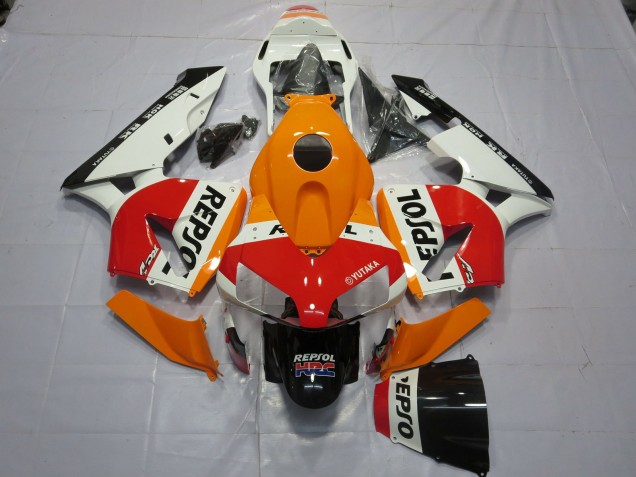 2003-2004 Blanc Orange Repsol Honda CBR600RR Carénage Moto 2003-2004 Blanc Orange Repsol Honda CBR600RR Carénage Moto