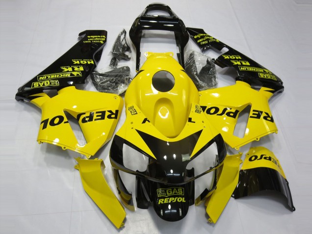 2003-2004 Jaune Brillant Repsol Honda CBR600RR Carénage Moto 2003-2004 Jaune Brillant Repsol Honda CBR600RR Carénage Moto