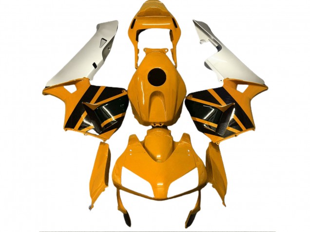 2003-2004 Jaune Moutarde & Argent Mat Honda CBR600RR Carénage Moto 2003-2004 Jaune Moutarde & Argent Mat Honda CBR600RR Carénage Moto