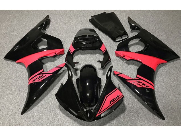 2003-2004 Noir Brillant & Rouge Yamaha R6 Carénage Moto 2003-2004 Noir Brillant & Rouge Yamaha R6 Carénage Moto