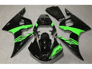 2003-2004 Noir Brillant & Vert Yamaha R6 Carénage Moto