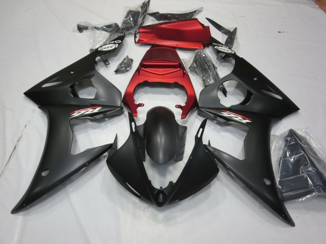 2003-2004 Noir Mat & Rouge Yamaha R6 Carénage Moto 2003-2004 Noir Mat & Rouge Yamaha R6 Carénage Moto