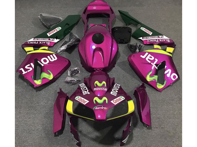 2003-2004 Rose Vif Movistar Honda CBR600RR Carénage Moto 2003-2004 Rose Vif Movistar Honda CBR600RR Carénage Moto
