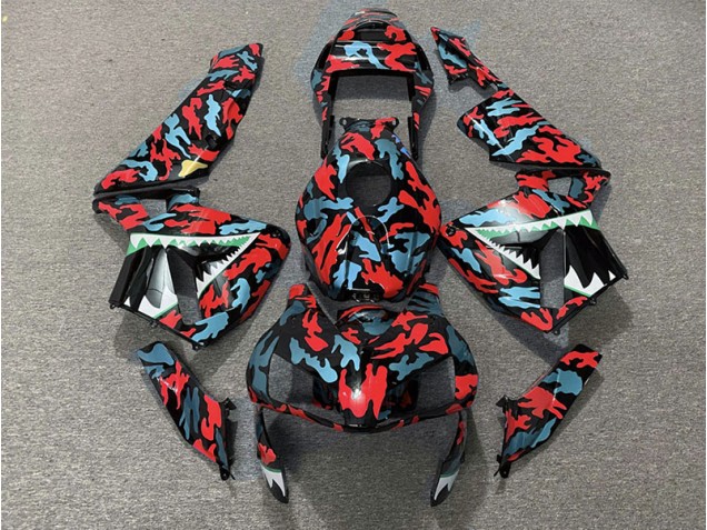 2003-2004 Rouge & Bleu Camo Honda CBR600RR Carénage Moto 2003-2004 Rouge & Bleu Camo Honda CBR600RR Carénage Moto