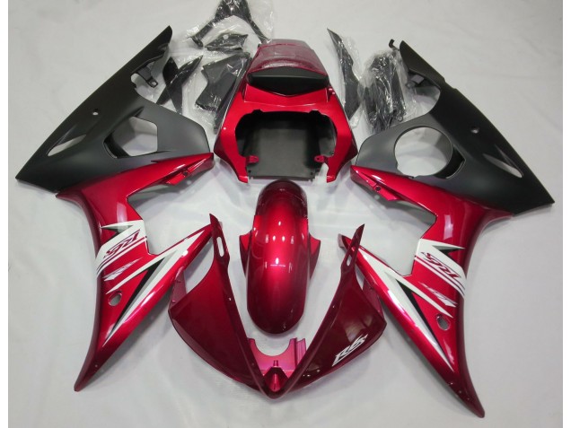 2003-2004 Rouge Brillant & Blanc Yamaha R6 Carénage Moto