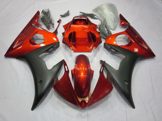2003-2004 Rouge / Orange Mat Yamaha R6 Carénage Moto 2003-2004 Rouge / Orange Mat Yamaha R6 Carénage Moto