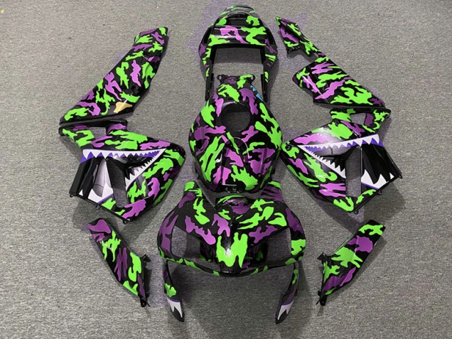 2003-2004 Vert & Rose Camo Honda CBR600RR Carénage Moto 2003-2004 Vert & Rose Camo Honda CBR600RR Carénage Moto