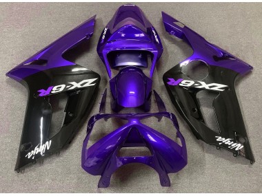 2003-2004 Violet Brillant & Noir Kawasaki ZX6R Carénage Moto