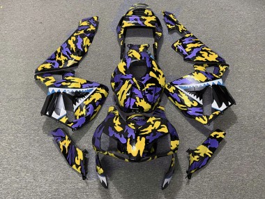 2003-2004 Violet & Jaune Camo Honda CBR600RR Carénage Moto