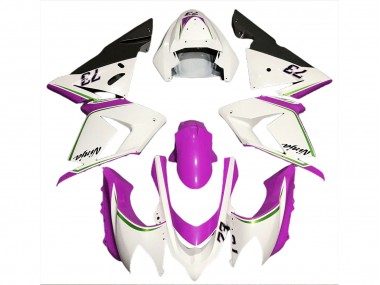 2004-2005 Blanc Brillant & Rose Kawasaki ZX10R Carénage Moto