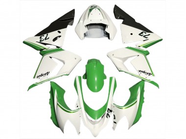 2004-2005 Blanc Brillant & Vert Kawasaki ZX10R Carénage Moto