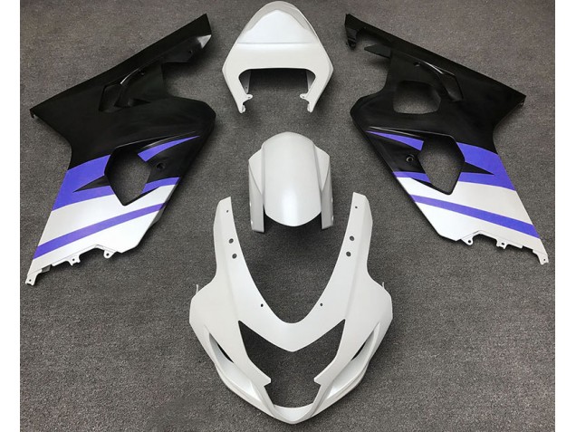 2004-2005 Blanc Mat & Bleu Suzuki GSXR 600-750 Carénage Moto