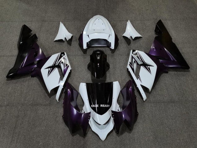 2004-2005 Blanc Violet & Noir Kawasaki ZX10R Carénage Moto 2004-2005 Blanc Violet & Noir Kawasaki ZX10R Carénage Moto