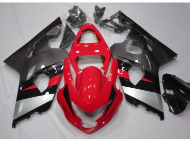 2004-2005 Brillant Rouge & Argent Suzuki GSXR 600-750 Carénage Moto