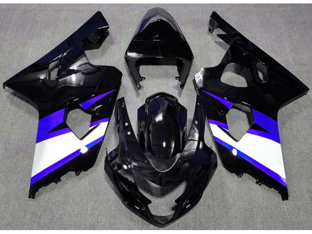 2004-2005 Noir Brillant & Bleu Suzuki GSXR 600-750 Carénage Moto 2004-2005 Noir Brillant & Bleu Suzuki GSXR 600-750 Carénage Moto