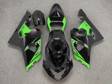 2004-2005 Noir Brillant & Vert Suzuki GSXR 600-750 Carénage Moto