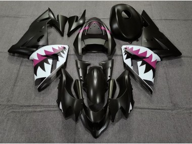 2004-2005 Requin Noir Mat & Rose Kawasaki ZX10R Carénage Moto