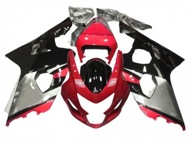 2004-2005 Rouge Argent & Noir Suzuki GSXR 600-750 Carénage Moto