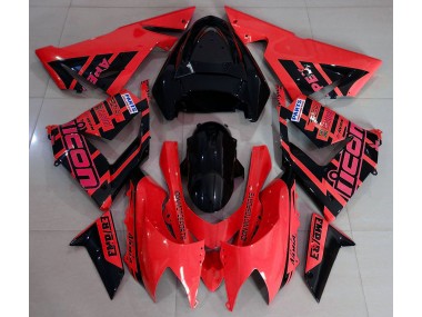 2004-2005 Rouge & Noir & Logos Kawasaki ZX10R Carénage Moto