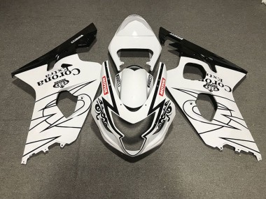 2004-2005 Style Noir & Blanc Brillant Corona Suzuki GSXR 600-750 Carénage Moto