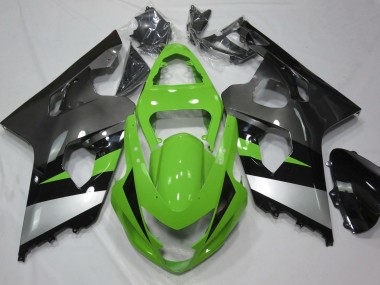 2004-2005 Vert & Argent Suzuki GSXR 600-750 Carénage Moto