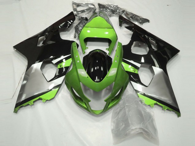2004-2005 Vert Clair Argent & Noir Suzuki GSXR 600-750 Carénage Moto 2004-2005 Vert Clair Argent & Noir Suzuki GSXR 600-750 Carénage Moto