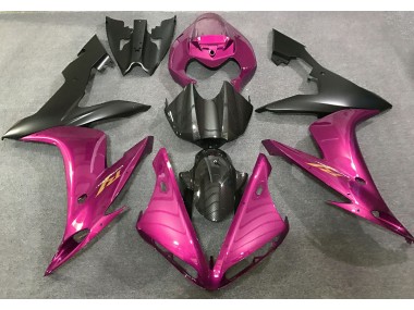 2004-2006 Style Rose Vif & Fibre De Carbone Yamaha R1 Carénage Moto